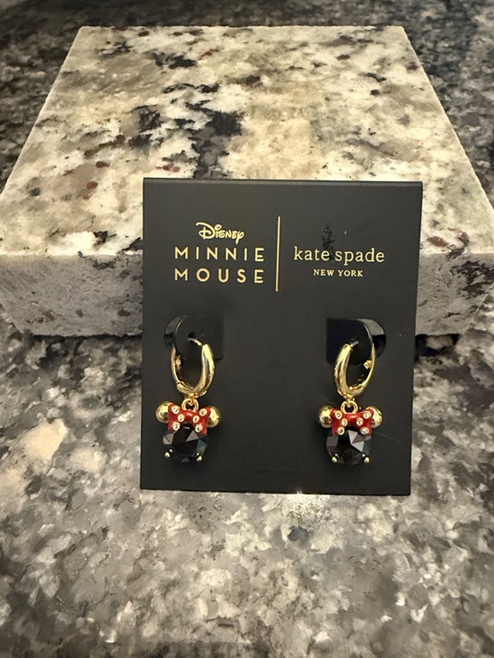 kate spade Jewelry - kate spade Gold-tone Minnie Mouse Drop Earrings with Red Bow and Black Crystal
